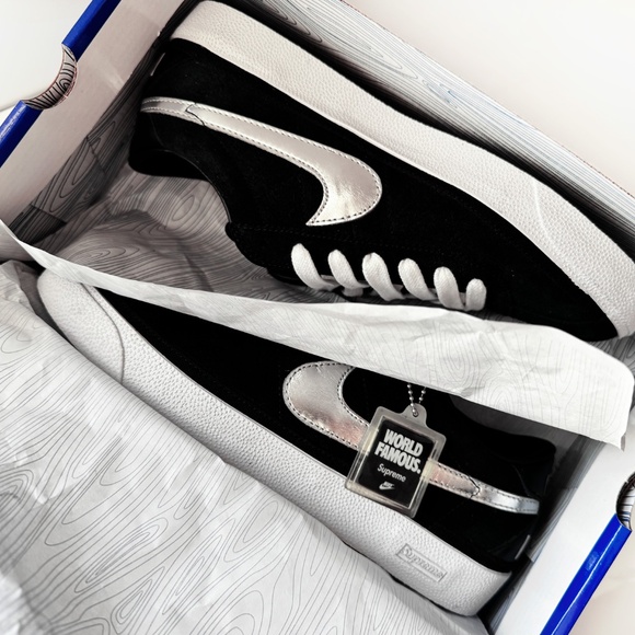 Nike SB Bruin Supreme Black Metallic Silver Men's Size 9 363319-001 DS SS09 DUNK - Picture 4 of 16